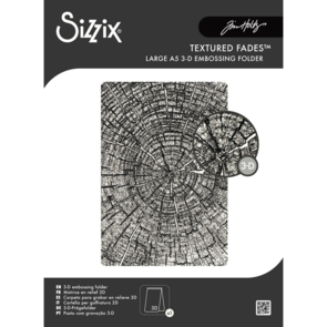 Sizzix 3-D Textured Fades A5 Embossing Folder - Tree Rings by Tim Holtz