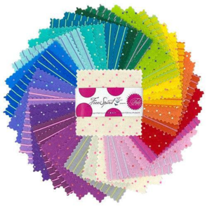 Free Spirit Tula Pink ||True Colors || Tiny Coordinates 2.5" Mini Charm Pack - 42pcs