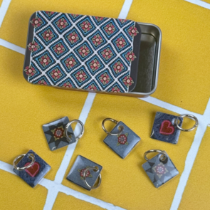 Emma Ball Indigo Dreams Stitch Markers in a Tin (T306)