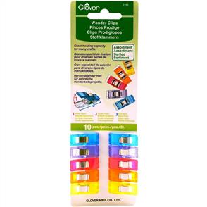 Clover Wonder Clips 10/Pkg - Assorted Colours