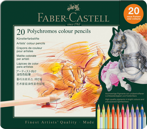Faber-Castell Polychromos Pencil Tin of 20 New Colours