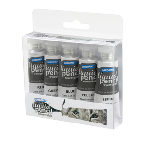 Derivan Liquid Pencil Set, 5x12ml - Rewettable