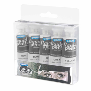 Derivan Liquid Pencil Set, 5x12ml - Permanent
