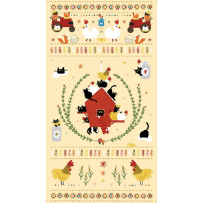 Dear Stella Bok Bok Meow || Bok Bok Meow 24" Panel - Lemon