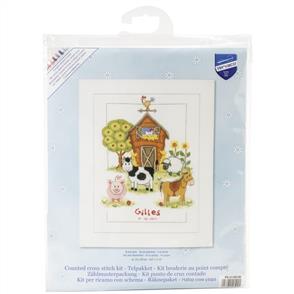 Vervaco Counted Cross Stitch Kit 8.75"X11.5" -  At the Farm