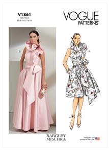 Vogue Pattern Misses' Special Occasion Dress and Sash V1861