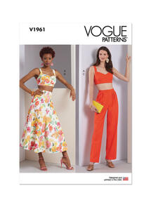Vogue Misses' Top, Skirt and Pants