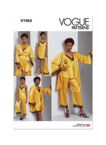 Vogue Misses' Robe, Camisole, Slip Dress and Pants