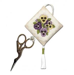 Textile Heritage Cross Stitch Kit Scissor Keep - Victorian Pansies