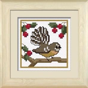 Lyn Manning Cross Stitch Kit: Piwakawaka - The Fantail