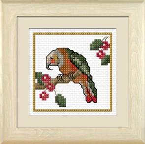 Lyn Manning Cross Stitch Kit - New Zealand Birds - Kaka the bush Parrot