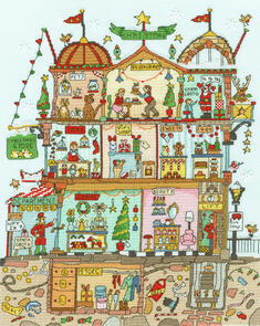 Bothy Threads Cross Stitch Kit - Cut Thru' Christmas Department Store