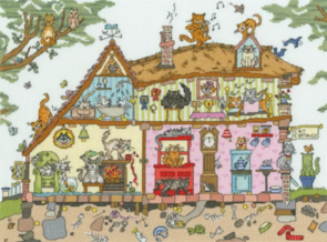Bothy Threads Cross Stitch Kit - Cut Thru' Cat Cottage