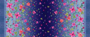 Michael Miller Zen Garden Double Happiness 12" Border Navy