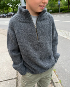 Petite Knit Zipper Sweater Junior - Knitting Pattern