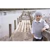 Lisa F Little Cupcakes LF27 Boys V-Neck Vest and Rib Beanie