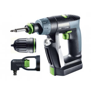 FESTOOL CXS DRILL SET INCLUDES 2 BATTERIES, CHARGER & FASTFIX CHUCKS