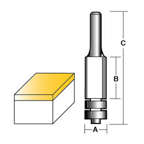 CARBITOOL FLUSH TRIM ROUTER BIT WITH DOUBLE BEARING
