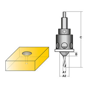 CARBITOOL DRILL/COUNTERSINK WITH BALL BEARING DEPTH STOP