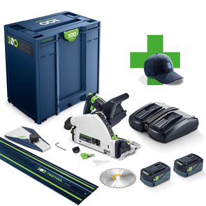 FESTOOL 100 YEAR TSC55K CORDLESS PLUNGE SAW SET 2 BATTERIES,CHARGER,100Y RAIL