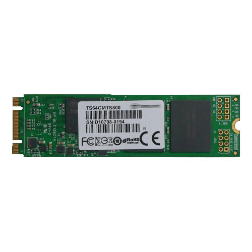 M.2 2280 SATA 6Gb/s SSD, 64GB, Internal SSD Module for NAS, Server or PC (Transcend model TS64GMTS800)