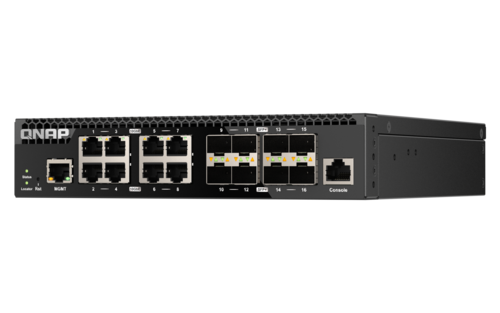 16-Port 10G Managed Ethernet Switch, 8x 10GbE SFP+ Ports, 8x 10GbE RJ45 Ports