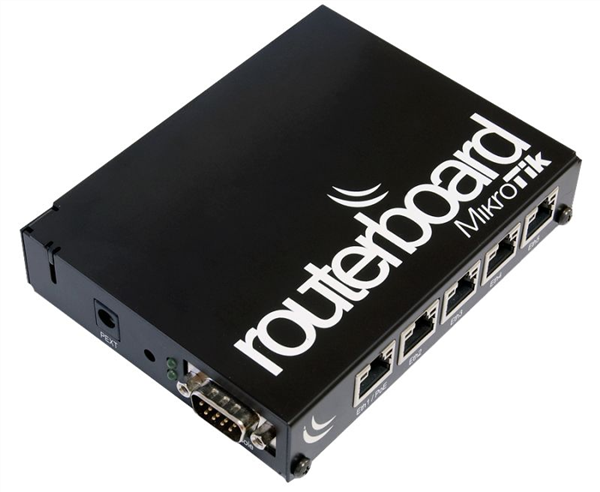 Black aluminium indoor case with with installation set for MikroTik RB450, RB450G and RB850Gx2