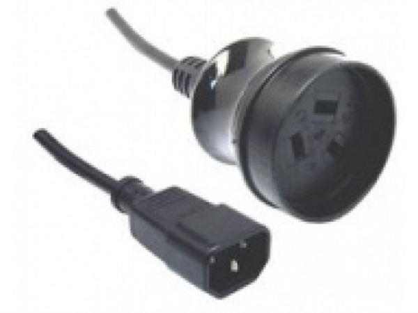 50cm Power Lead, IEC 10A C14 Plug to 3 pin 10A Socket