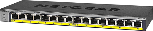 16-Port Gigabit Ethernet Unmanaged Rackmount Switch, 16 x PoE+ ports, 183W Total PoE