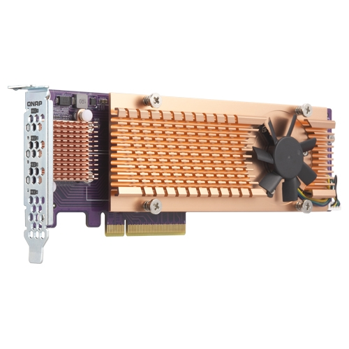 Quad M.2 PCIe SSD expansion card; supports up to four M.2 2280 form factor M.2 PCIe