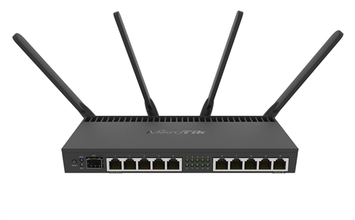 Router with 10x GigE RJ45, 1x 10GigE SFP+ port, 802.11a/b/g/n/ac WiFi