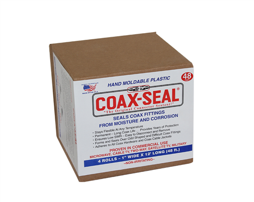 Coax Seal Hand Moldable Plastic Weatherproofing Tape One Inch Wide (4 Pack)