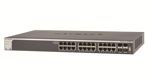 28-port 10GigE Managed Switch, 24x 10GigE RJ45 Ports, 4x SFP+ Ports