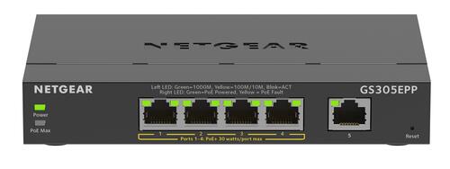 5-Port Gigabit Ethernet Smart Switch, 4 x PoE+ ports, 120W Total PoE