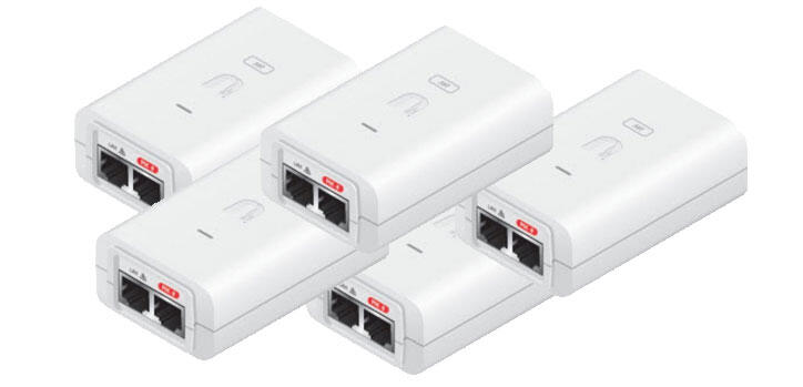 5-pack of POE-24-24W 24V Passive PoE Injector