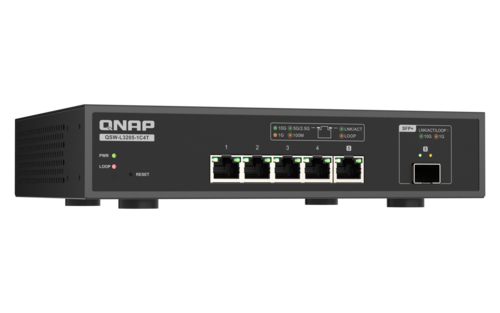 5-port 10G Managed Ethernet Switch, 5x 10Gbe RJ45, 10GbE SFP+/RJ45 Combo Port