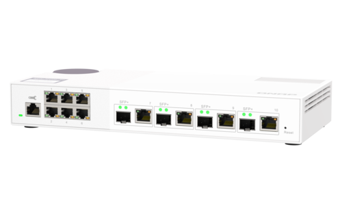 10-Port 10G Managed Ethernet Switch, 6x 2.5GbE RJ45 Ports, 4x 10GbE SFP+/RJ45 Combo Ports