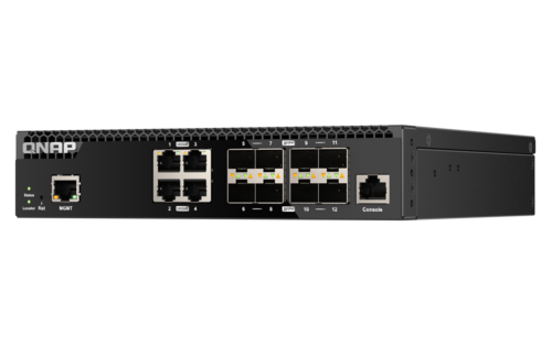 12-Port 10G Managed Ethernet Switch, 8x 10GbE SFP+ Ports, 4x 10GbE RJ45 Ports