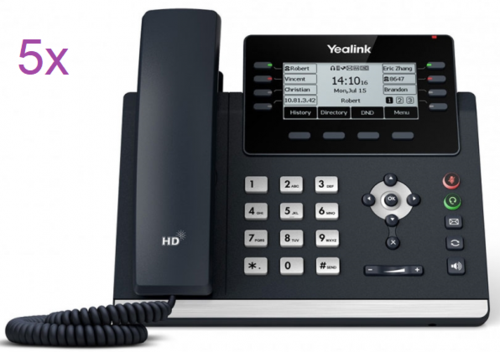 5 pack of IP Phone, Dual GigE, Backlit LCD, PoE