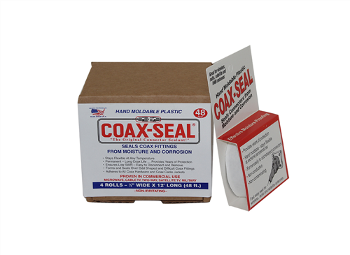 Coax Seal Hand Moldable Plastic Weatherproofing Tape Half Inch Wide (4 Pack)