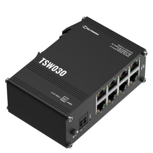 8-Port 10/100Mbps Compact Ethernet Switch, Unmanaged, DIN Rail Mountable