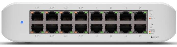 16-Port UniFi Gigabit Managed PoE+ Switch, 8x PoE Ports