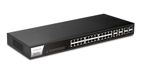 28-Port Gigabit Managed Switch, 24x GbE ports, 4x SFP/GbE Combo ports