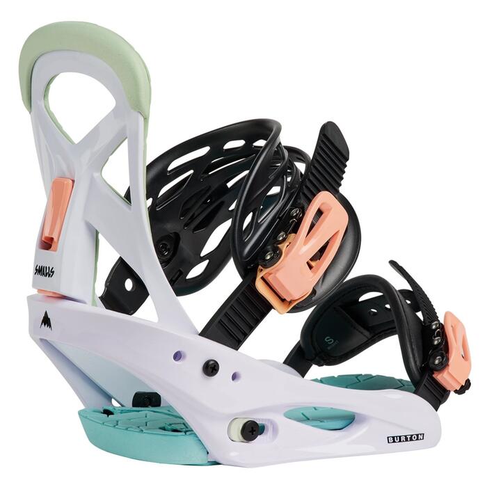 Burton Kids' Smalls Re:Flex Snowboard Bindings - White/Multi