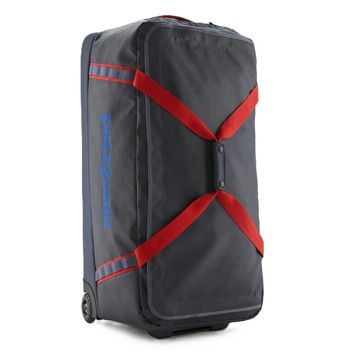 Patagonia Black Hole Wheeled Duffel - Smolder Blue w/Amanita Red