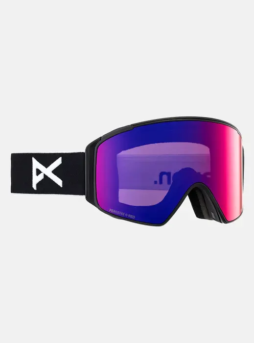 Anon M4S Cylindrical LB Goggle + MFI® Face Mask - Black/Perceive Sunny Red
