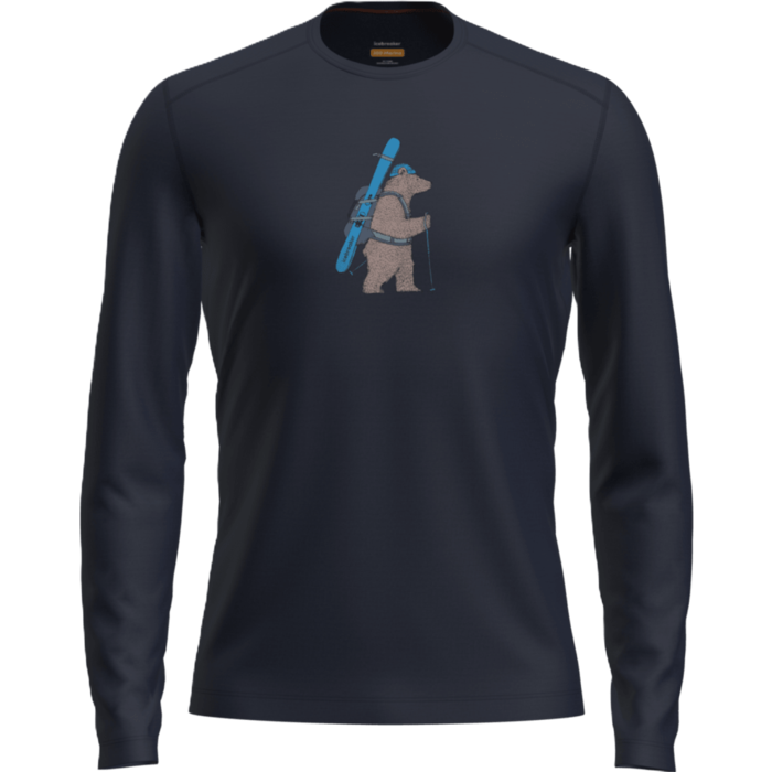 Icebreaker M Merino 200 Oasis LS Crewe Bear Tour - Midnight Navy
