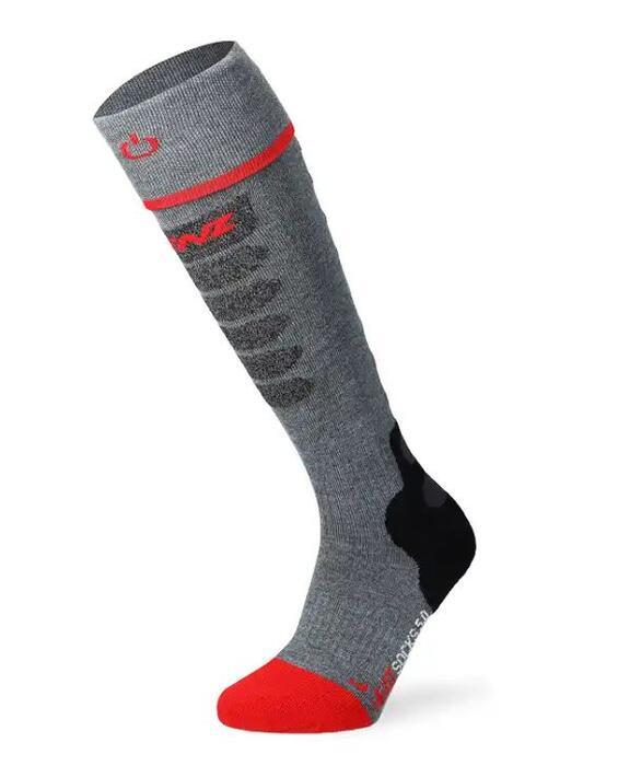 Lenz Heat Sock 5.1 Toe Cap Slim Fit - Grey/Red
