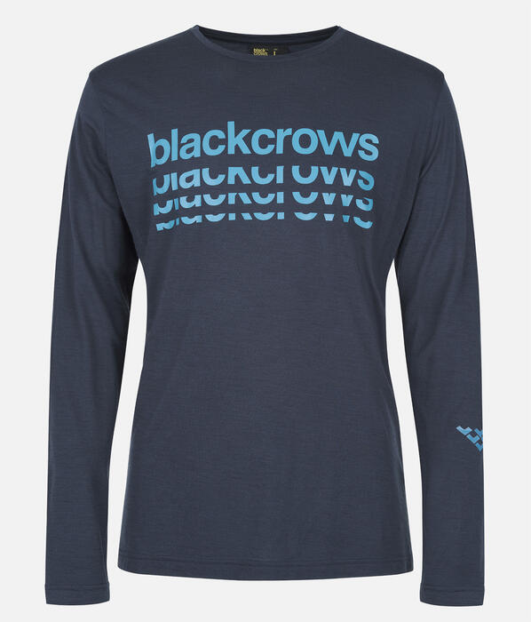 Black Crows Black Merino Long Sleeve BC Tee - Dark Blue