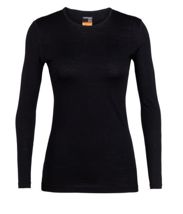 Icebreaker W Merino 200 Oasis LS Crewe -  Black